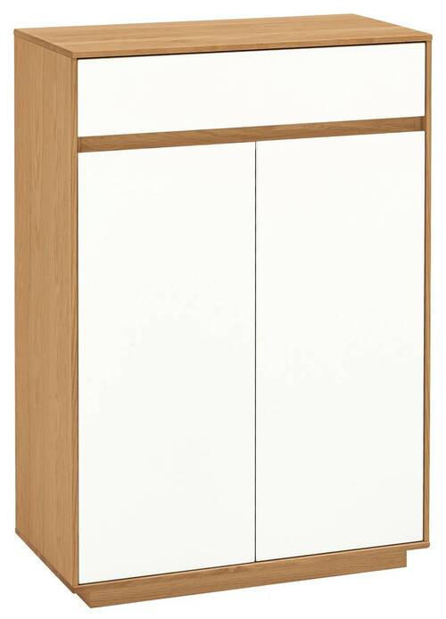 SCHUHSCHRANK Eiche teilmassiv Weiß, Eiche Bianco - Eiche Bianco/Weiß, Design, Holz/Holzwerkstoff (72/103/37cm)