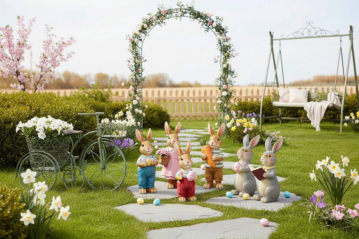 DEKOHASE - Blau/Gelb, LIFESTYLE, Stein (16,5/41,5/14,5cm)