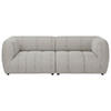 SOFA in Struktur Creme  - Creme/Schwarz, Design, Holz/Textil (240/80/95cm) - MID.YOU