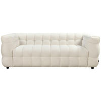 3-SITZER-SOFA  in Struktur Creme  - Creme/Schwarz, Design, Kunststoff/Textil (218/71/90cm) - Carryhome