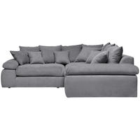 ECKSOFA Dunkelgrau Webstoff  - Dunkelgrau/Schwarz, Design, Kunststoff/Textil (284/284cm) - Carryhome