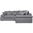 ECKSOFA in Webstoff Dunkelgrau  284/284 cm  - Dunkelgrau/Schwarz, Design, Kunststoff/Textil (284/284cm) - Carryhome