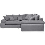 ECKSOFA in Webstoff Dunkelgrau  284/284 cm  - Dunkelgrau/Schwarz, Design, Kunststoff/Textil (284/284cm) - Carryhome
