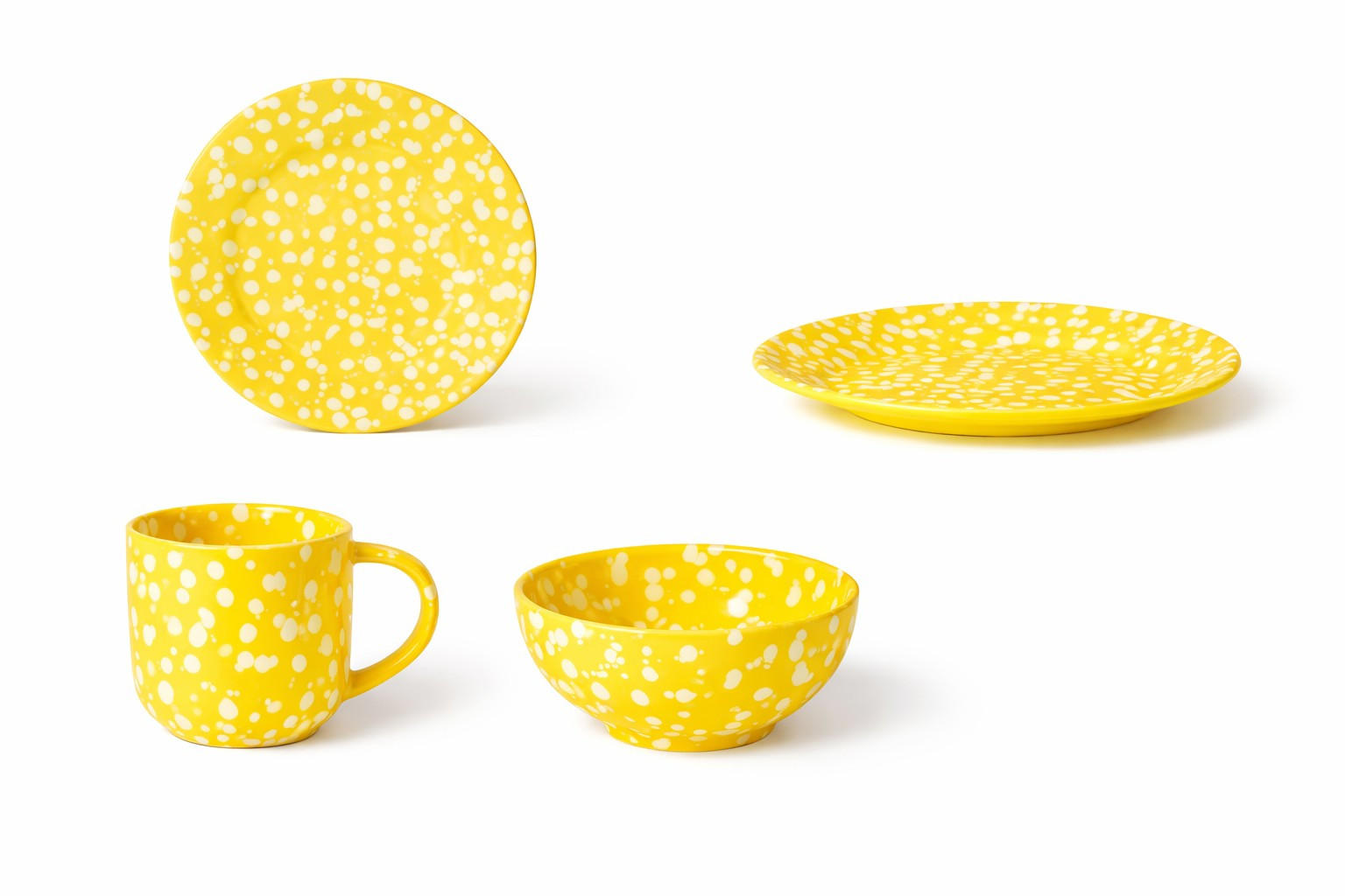 KOMBISERVICE Gelb RAFAELA 4-teilig 1 Personen  - Gelb, Basics, Keramik - Costa Nova