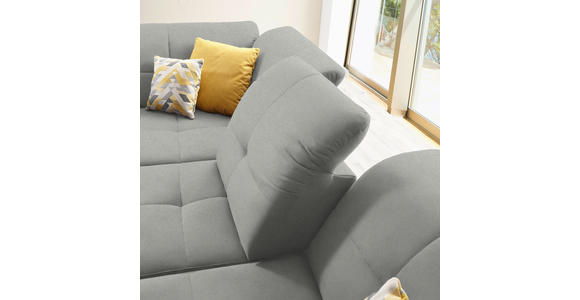 ECKSOFA in Chenille Hellgrau 240/308 cm - Hellgrau/Schwarz, Design, Textil/Metall (240/308cm) - Xora