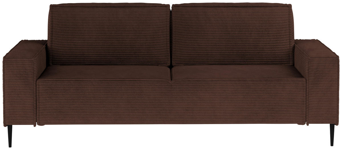 BÄDDSOFFA i vävt tyg mörkbrun  - svart/mörkbrun, Design, metall/textil (240/89/103cm) - MID.YOU