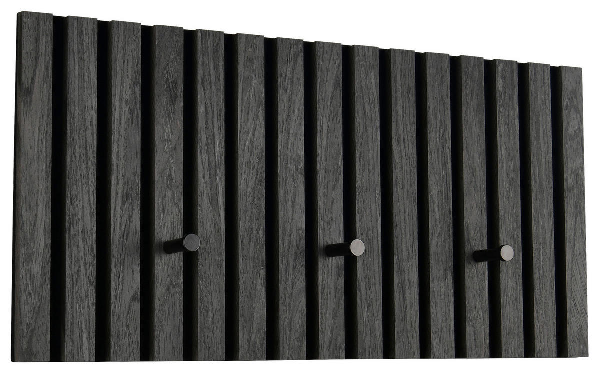 GARDEROBENPANEEL  in 60/30/7 cm  - Schwarz/Grau, MODERN, Holzwerkstoff/Textil (60/30/7cm) - Xora