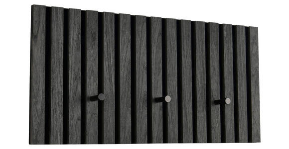 GARDEROBENPANEEL  in 60/30/7 cm  - Schwarz/Grau, MODERN, Holzwerkstoff/Textil (60/30/7cm) - Xora