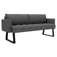 SITZBANK 200/88/69 cm Struktur Anthrazit Metall  - Anthrazit/Schwarz, Design, Textil/Metall (200/88/69cm) - Valdera