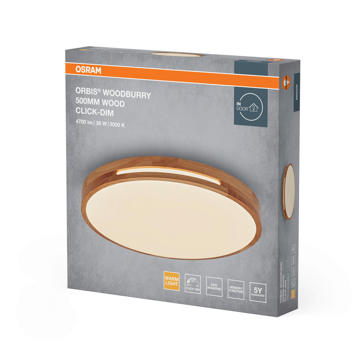 LED-DECKENLEUCHTE 50/8 cm  - Naturfarben, Natur, Holz/Kunststoff (50/8cm) - Ledvance