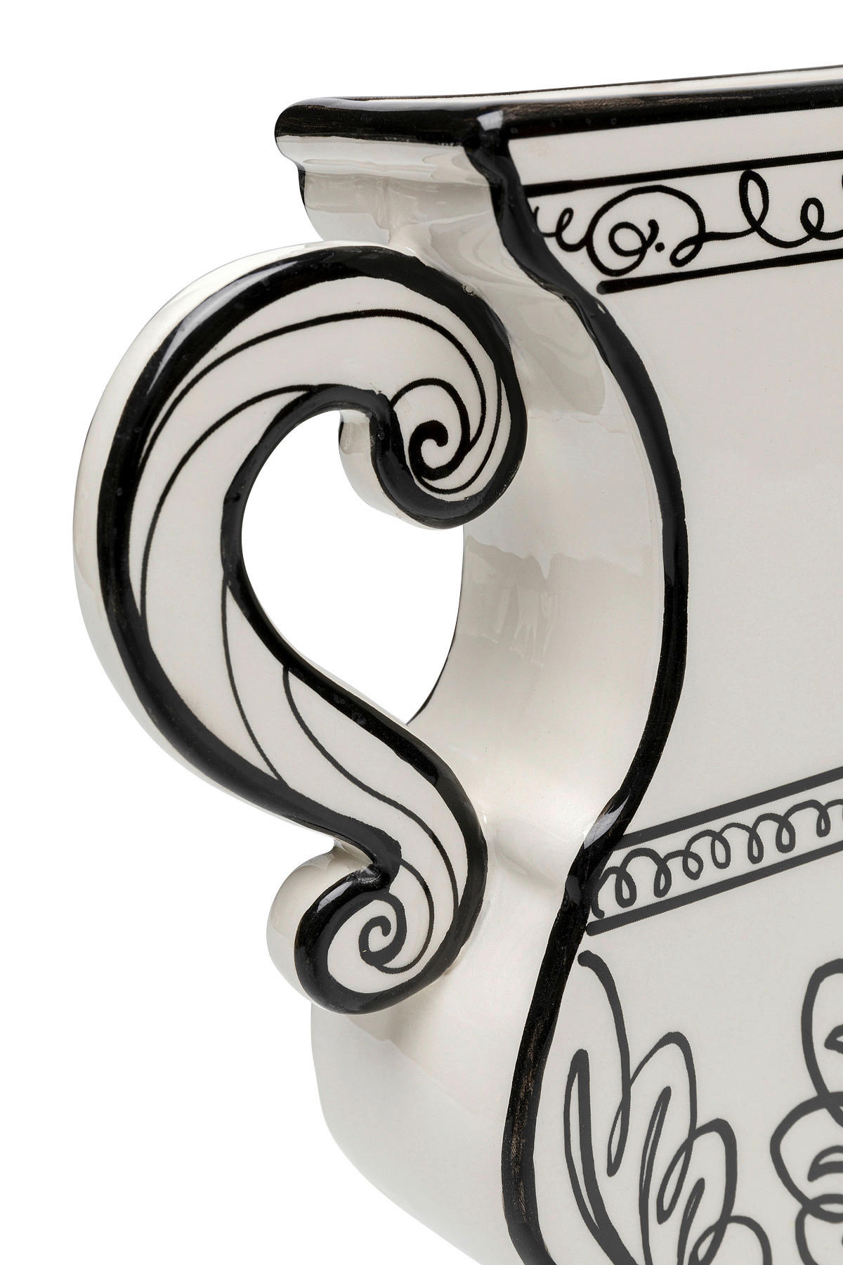 VASE 23,5 cm  - Schwarz/Weiß, KONVENTIONELL, Keramik (23/23/5cm) - Kare-Design