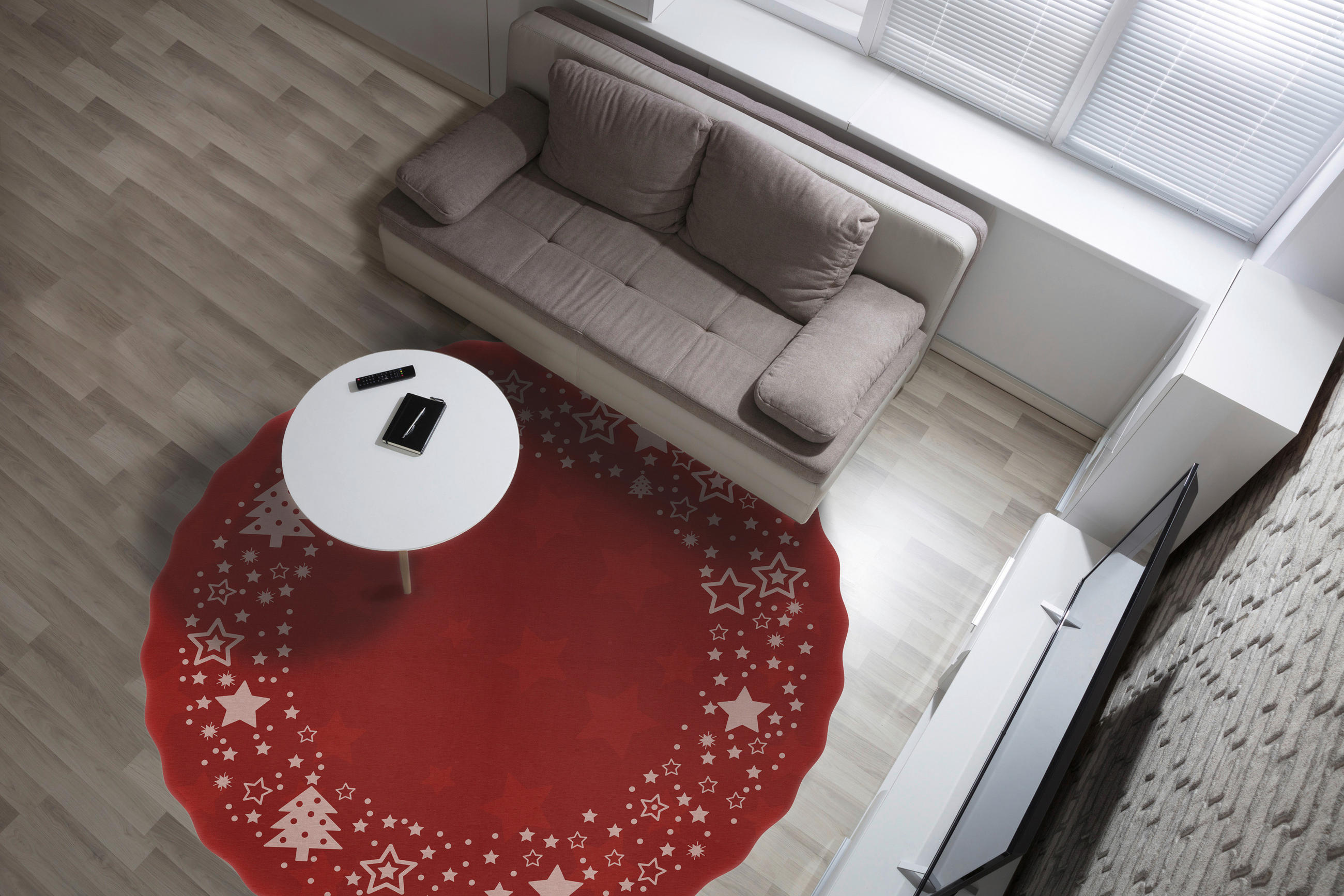 OUTDOORTEPPICH 118 cm  - Rot, Design, Kunststoff (118cm)