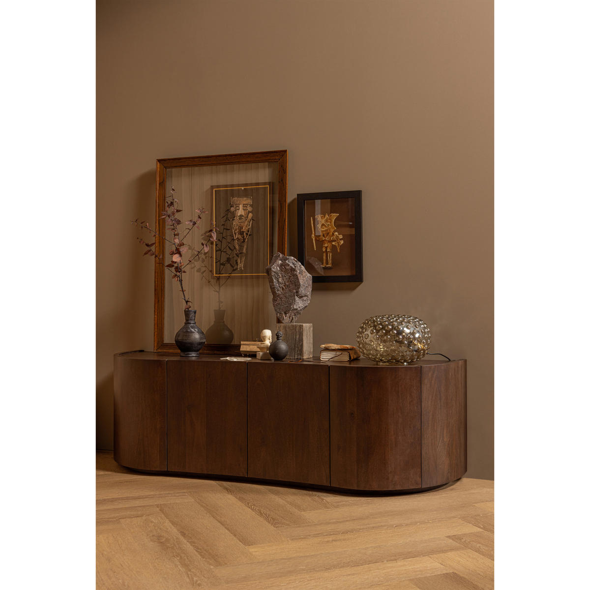 KOMMODE Sense  in 160/50/46 cm  - Walnussfarben, Design, Holz (160/50/46cm) - Livetastic