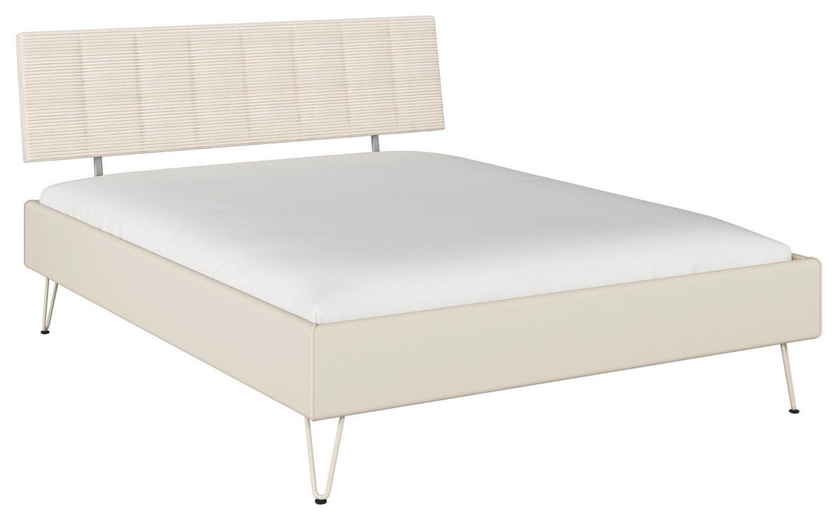 BETT 160/200 cm,  in Champagner,  - Champagner, Design, Textil/Metall (160/200cm) - Carryhome