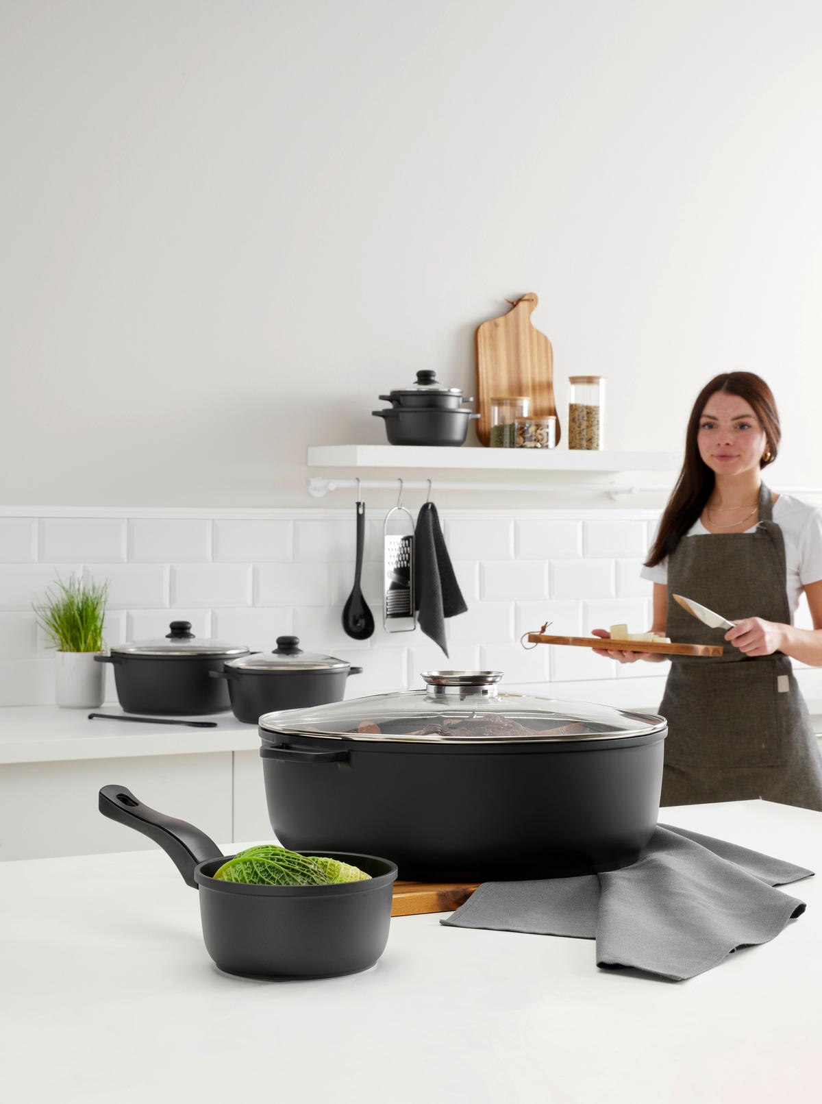 KOCHTOPF Turin 1,05 l  - Klar/Edelstahlfarben, Konventionell, Glas/Kunststoff (16/7,5cm) - Homeware Profession.