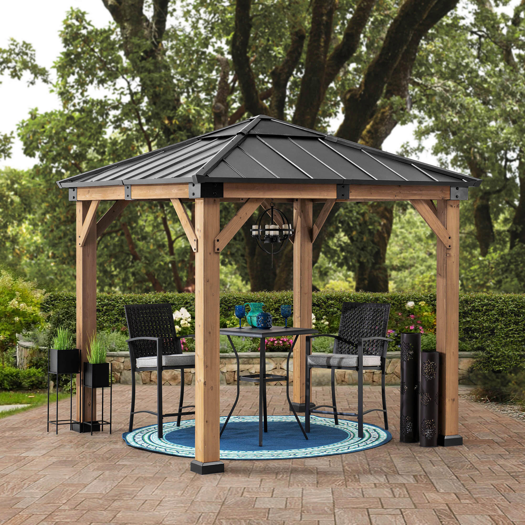 PAVILLON 273/274/273 cm  - Anthrazit, Basics, Holz/Metall (273/274/273cm) - Modante