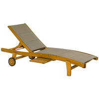 GARTENLIEGE 94/63/197 cm  - Taupe/Akaziefarben, KONVENTIONELL, Holz/Textil (94/63/197cm) - Gardenson