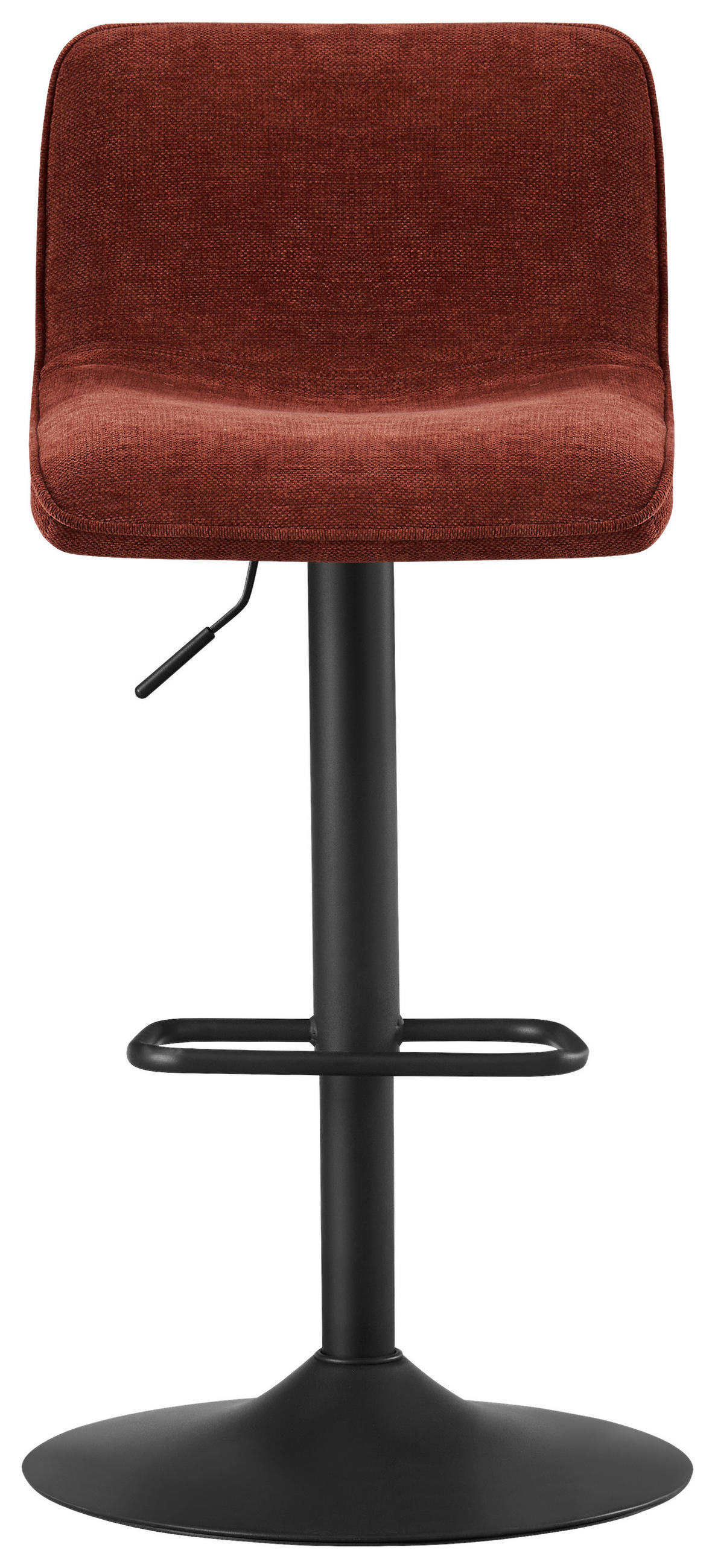 BARHOCKER Webstoff Schwarz, Rotbraun Eisen Stoffauswahl, Sitzfläche 360° drehbar  - Rotbraun/Schwarz, Design, Textil/Metall (45/88-109,5/50cm) - home24