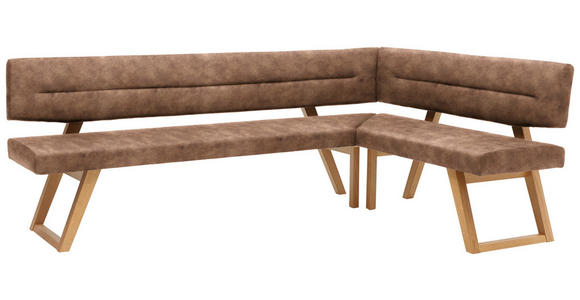 ECKBANK 195/155 cm  in Cognac  - Eichefarben/Cognac, KONVENTIONELL, Holz/Textil (195/155cm) - Dieter Knoll