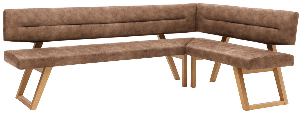 ECKBANK 215/155 cm  in Cognac  - Eichefarben/Cognac, KONVENTIONELL, Holz/Textil (215/155cm) - Dieter Knoll