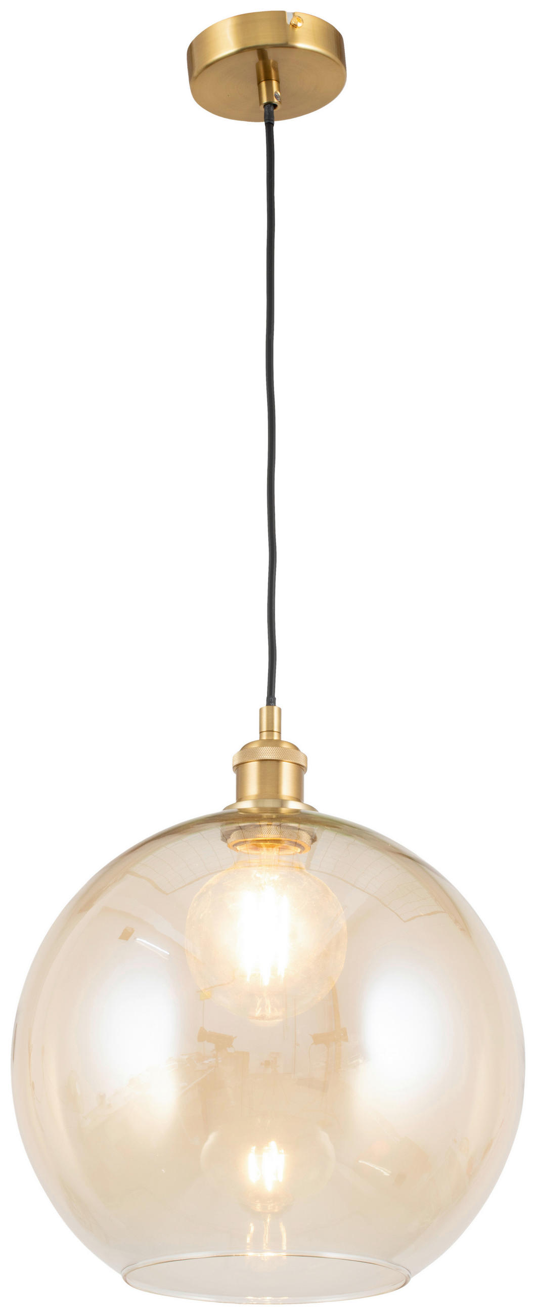 HÄNGELEUCHTE 30/137,5 cm  - Bernsteinfarben, Trend, Glas/Metall (30/137,5cm) - Novel