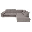 ECKSOFA Hellgrau Chenille  - Chromfarben/Hellgrau, Design, Textil (313/242cm) - Xora