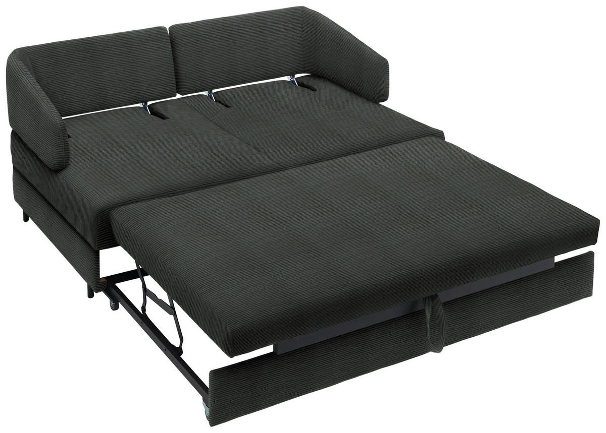 SCHLAFSOFA in Textil Anthrazit  - Anthrazit/Schwarz, Design, Textil/Metall (172/76-89/112-120cm) - Bali