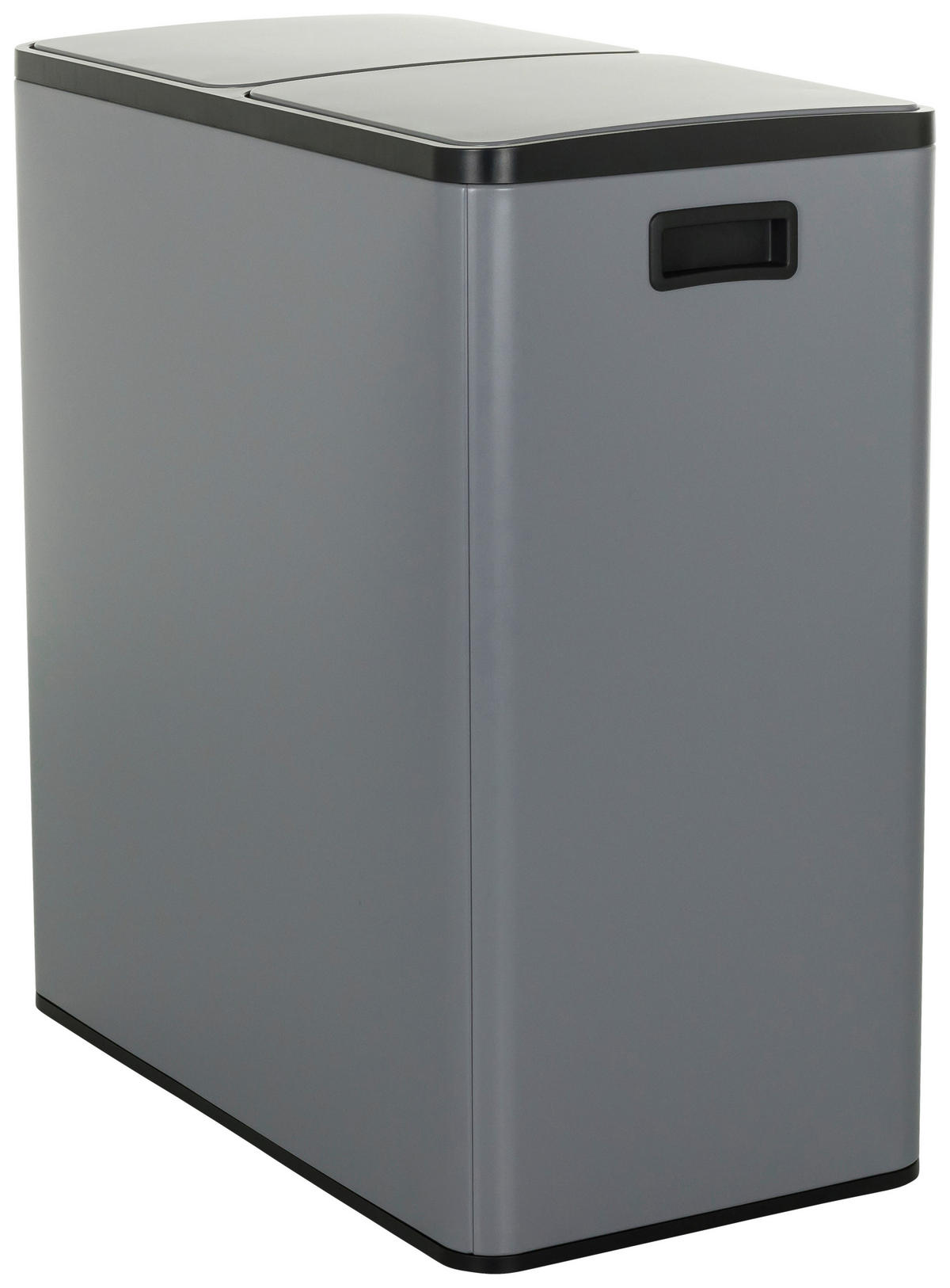 ABFALLSAMMLER 2x30 L  - Schwarz/Grau, MODERN, Kunststoff/Metall (58,5/62/32cm) - MID.YOU