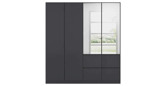 KLEIDERSCHRANK 4-türig Grau  - Silberfarben/Grau, Trend, Holzwerkstoff/Kunststoff (181/197/54cm) - Xora