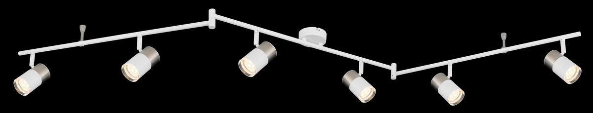 BODOVÉ SVÍTIDLO, 25 W/GU10, 180/8/18.5 cm - bílá/průhledné, Design, kov/plast (180/8/18.5cm) - Globo