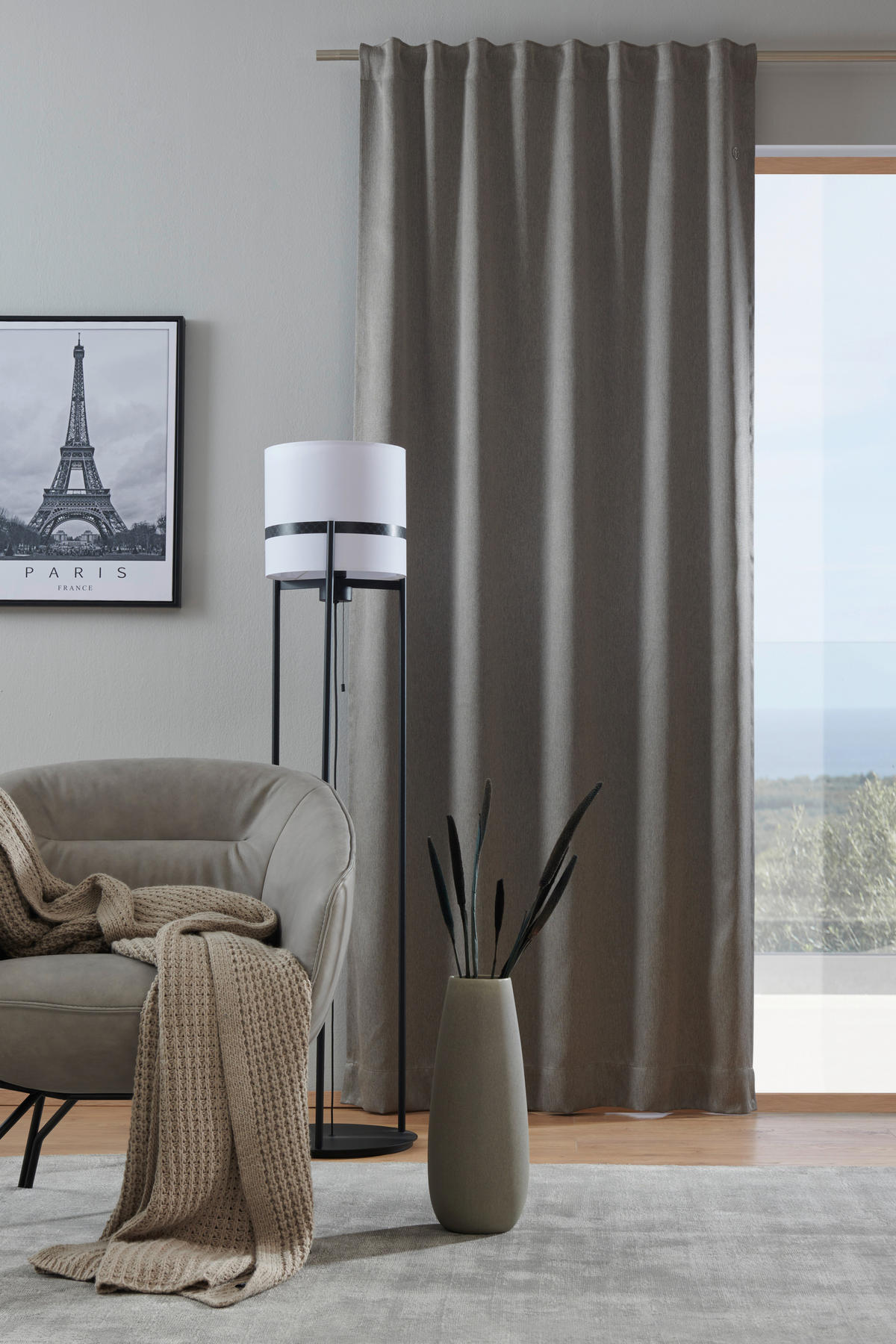 HOTOVÝ ZÁVĚS, neprůsvitné, 130/250 cm - jílová barva, Design, textil (130/250cm) - Joop!
