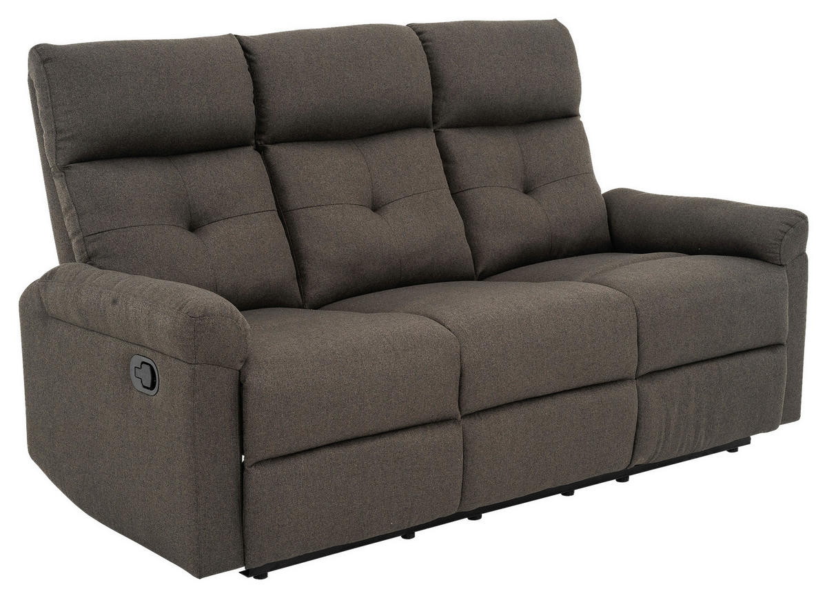 SITZGARNITUR Webstoff Graubraun  - Graubraun/Schwarz, KONVENTIONELL, Kunststoff/Textil - P & B