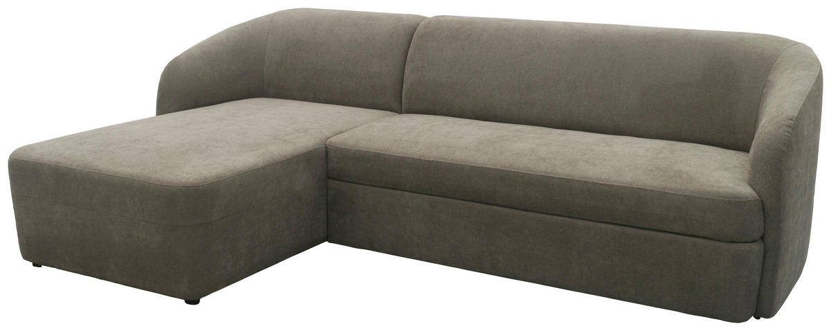 ECKSCHLAFSOFA  100 033 Taupe Webstoff  - Taupe, MODERN, Kunststoff/Textil (148-204/230cm) - Livetastic