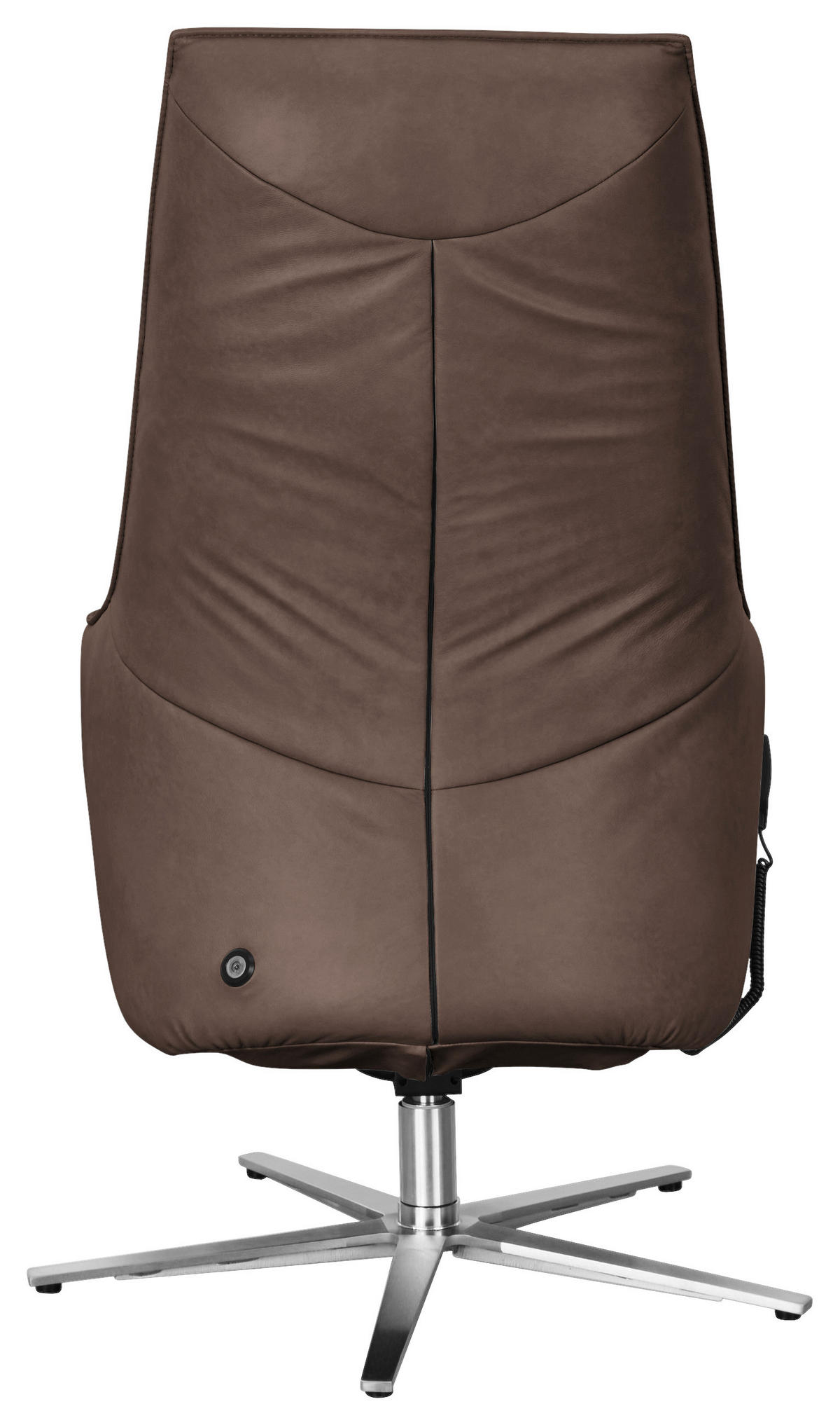 RELAXSESSEL in Leder Dunkelbraun  - Edelstahlfarben/Dunkelbraun, Design, Leder/Metall (70/120/88cm) - Himolla Komfortklass