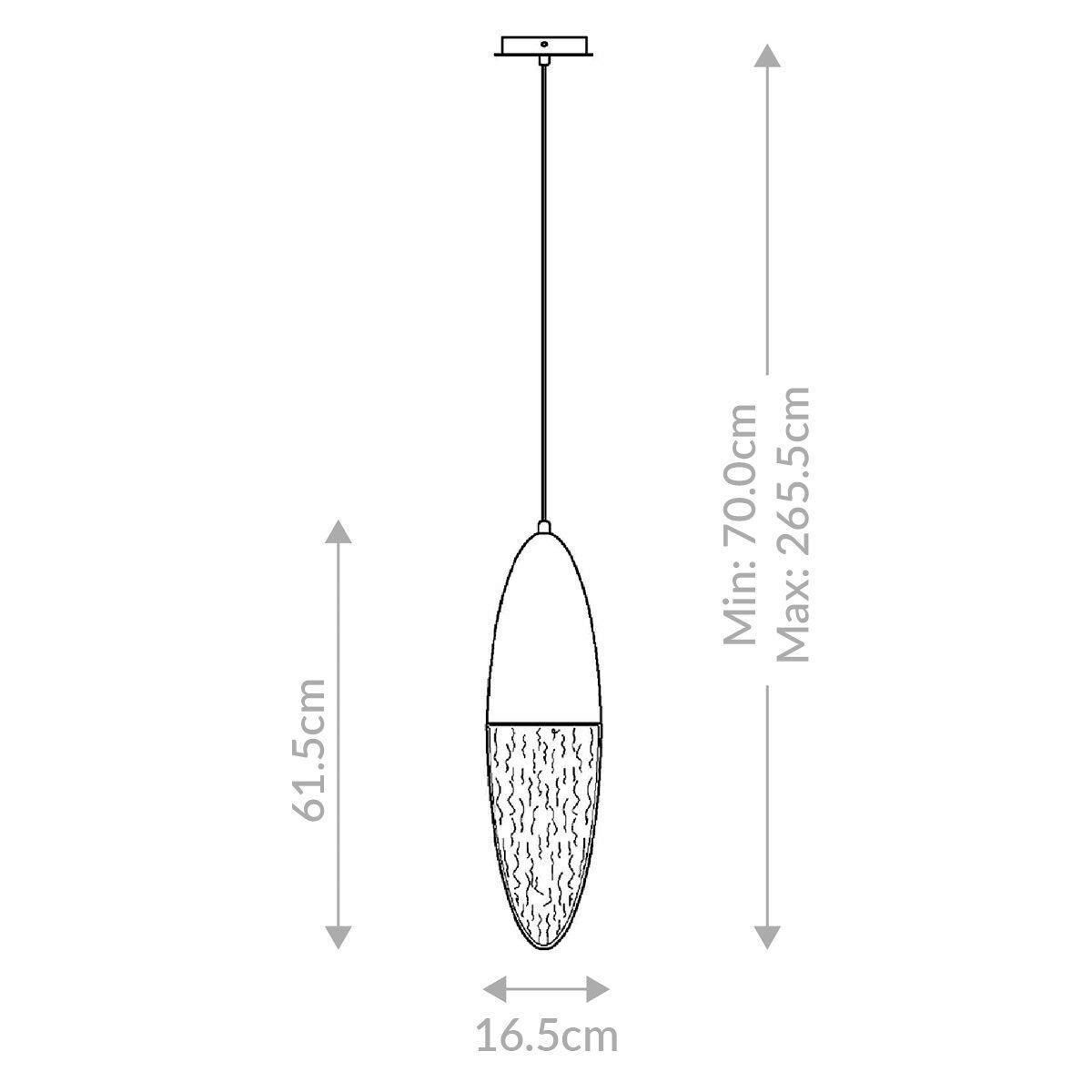 PENDELLEUCHTE 70/16,5/70 cm    - Goldfarben, Konventionell, Glas/Metall (70/16,5/70cm) - Elstead Lighting