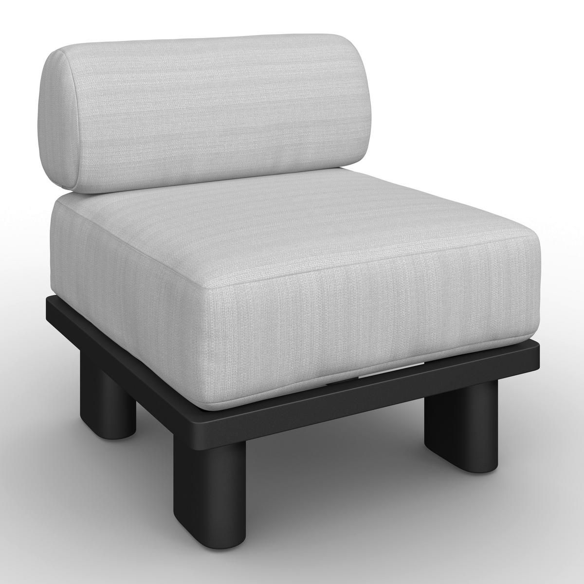 BAŠTENSKA GARNITURA 4 dela  - tamnosiva/siva, Moderno, metal/tekstil - Bessagi Garden