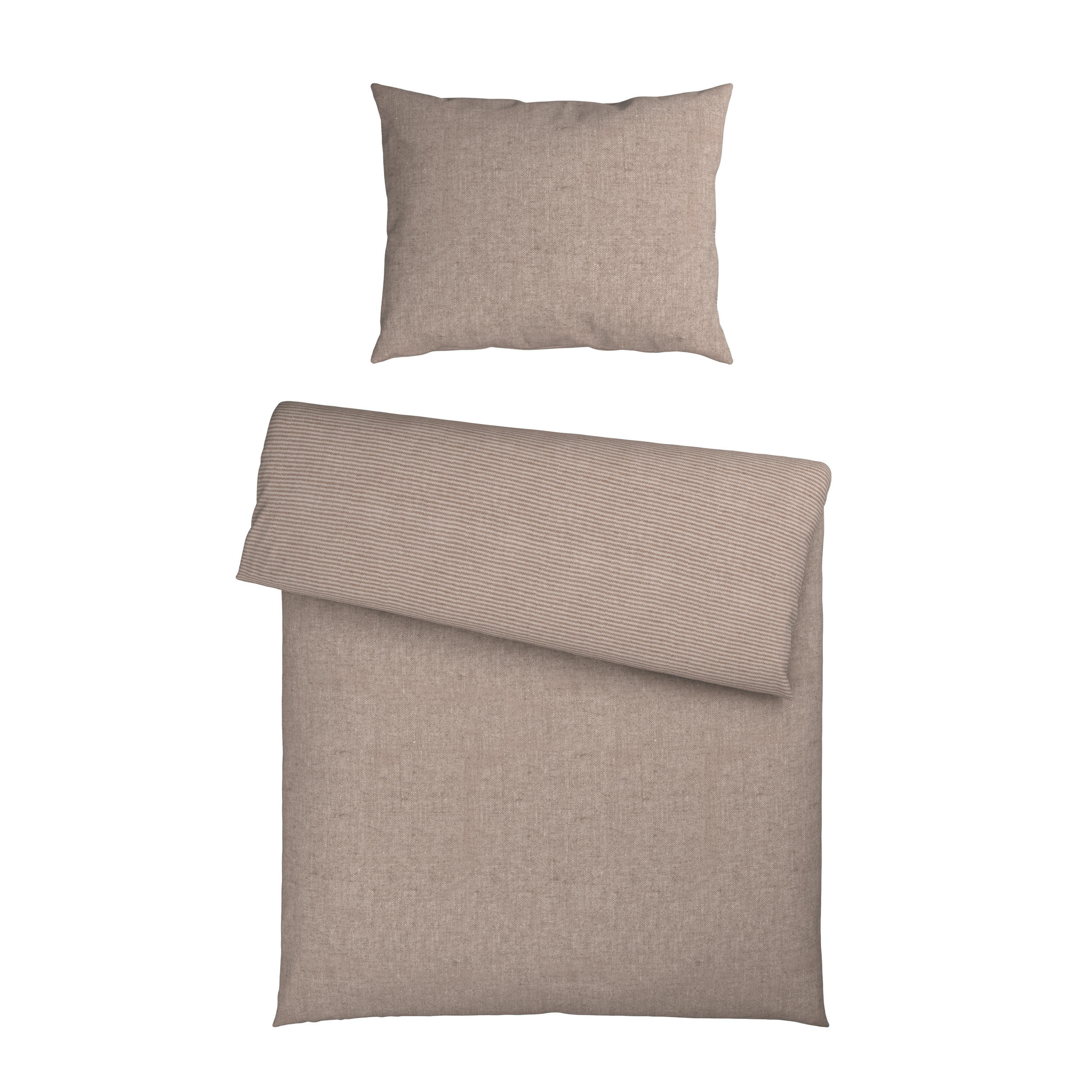 WENDEBETTWÄSCHE Flanell 140/200 cm  - Hellbraun/Beige, Textil (140/200cm) - Novel