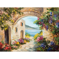 MALBA NA PLÁTNĚ, architektura, pláž a moře, 30/40 cm  - vícebarevná, Natur, dřevo/papír (30/40cm) - Euroart