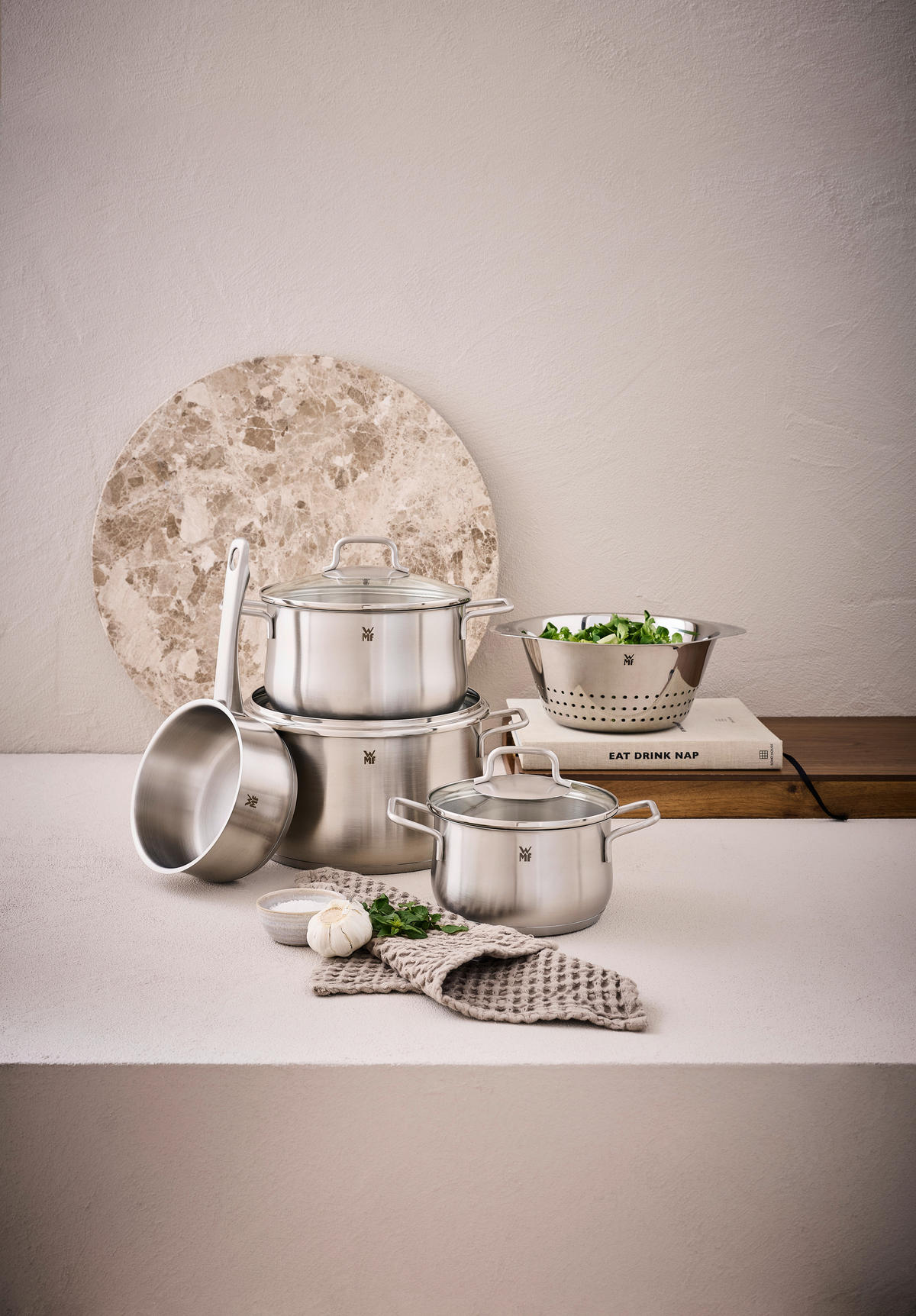 KOCHTOPFSET Brillant 4-teilig  - Edelstahlfarben, Basics, Glas/Metall (57/29,5/20cm) - WMF