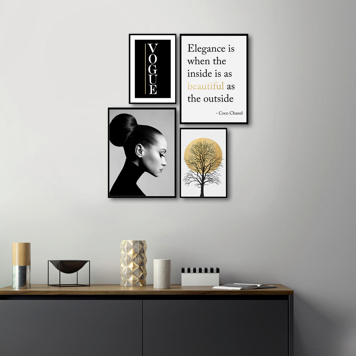 TIŠTĚNÉ OBRAZY NA PLÁTNĚ, krajina a příroda, lidé, text, stromy, 67/65 cm  - černá/vícebarevná, Trend, kompozitní dřevo/papír (67/65cm) - Monee