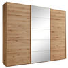 SCHWEBETÜRENSCHRANK 250/217/67 cm 3-türig Eiche Bianco  - Eiche Bianco, Natur, Glas/Holz (250/217/67cm) - Linea Natura