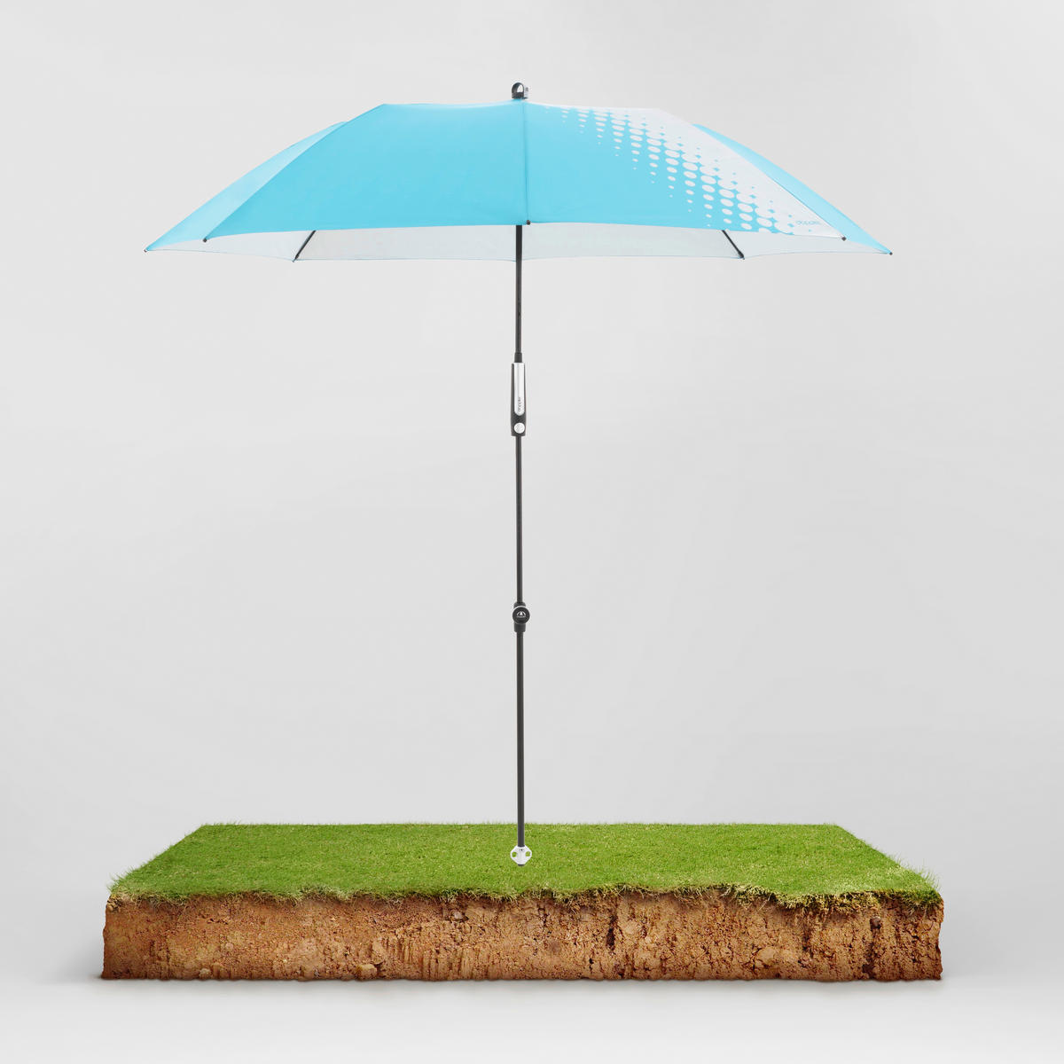 SONNENSCHIRM 156 cm Hellblau  - Anthrazit/Hellblau, MODERN, Textil/Metall (156cm) - Doppler