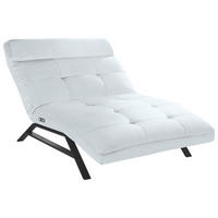 RELAXLIEGE in Echtleder Weiss  - Weiss/Schwarz, Design, Leder/Metall (120/54-113/158-198cm) - Pure Home Lifestyle