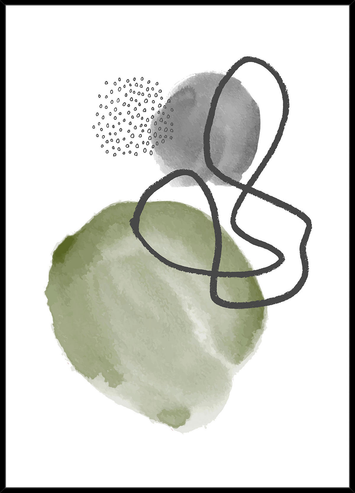 UMETNIŠKI POTISK  51,5/71,5 cm   - črna/večbarvno, Design, tekstil/leseni material (51,5/71,5cm) - Monee