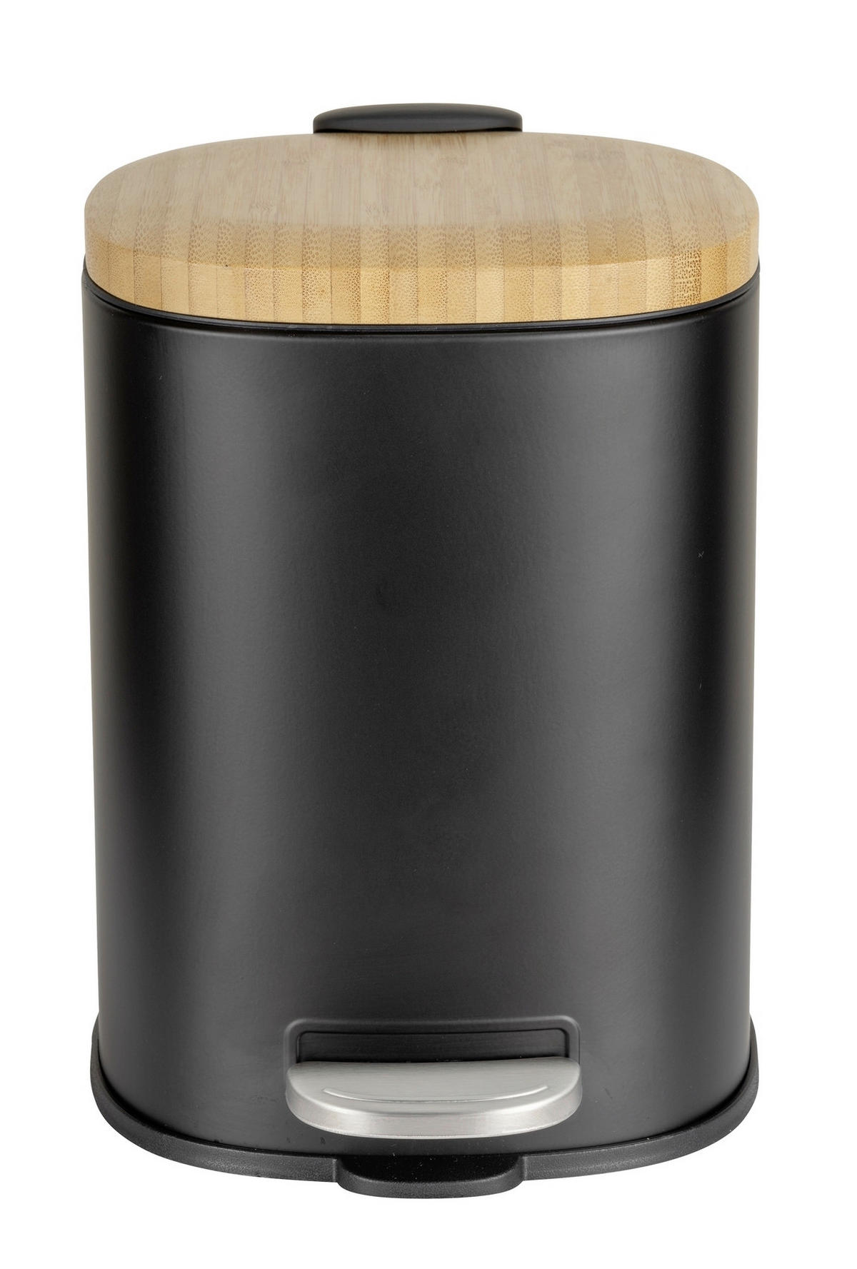 PEDÁLOS SZEMETES 3 l  - fekete, Basics, műanyag/fa (17/23,5/21cm) - Wenko