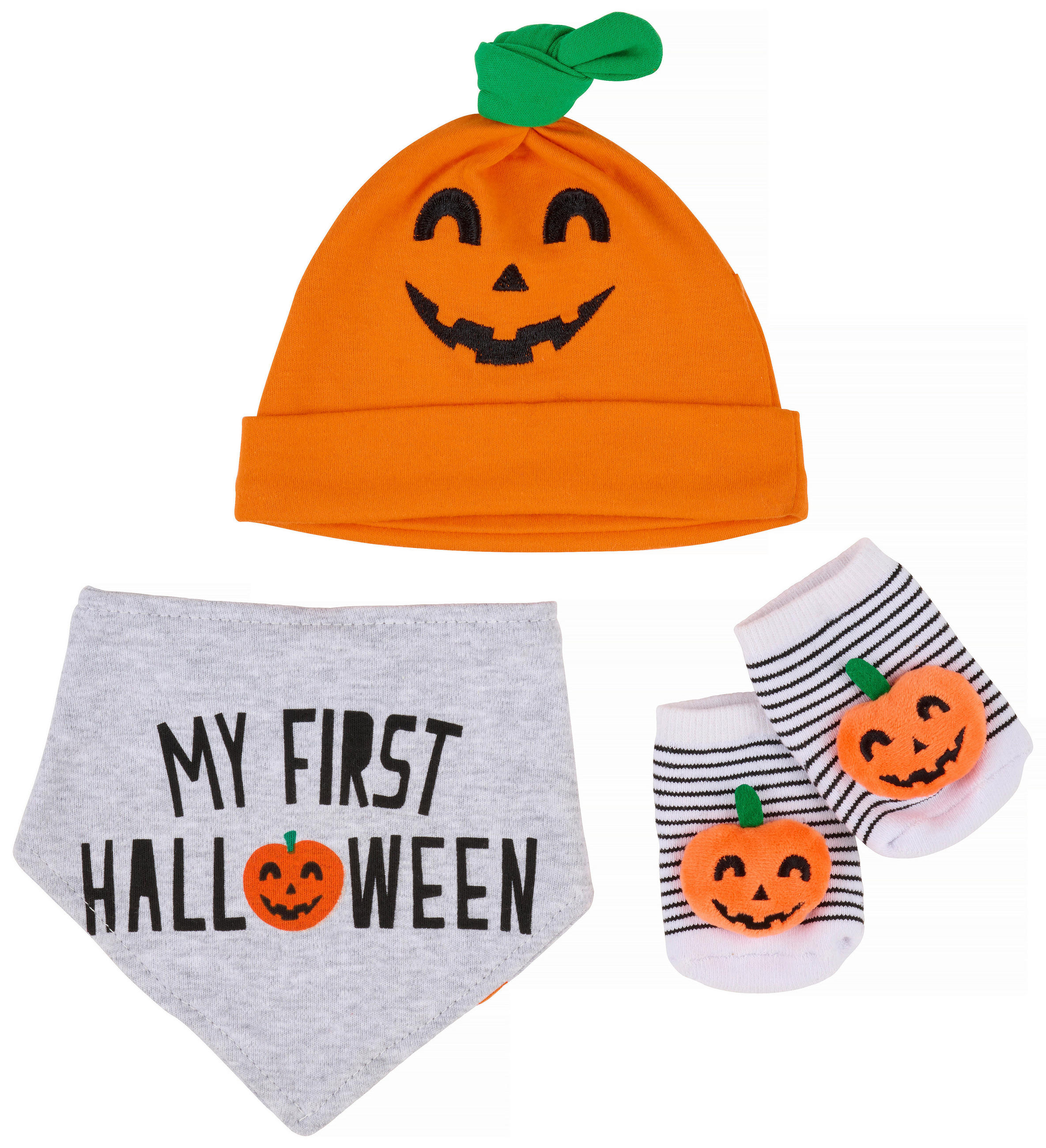BABYBEKLEIDUNGSSET 3-teilig  - Orange/Grau, Textil - Patinio