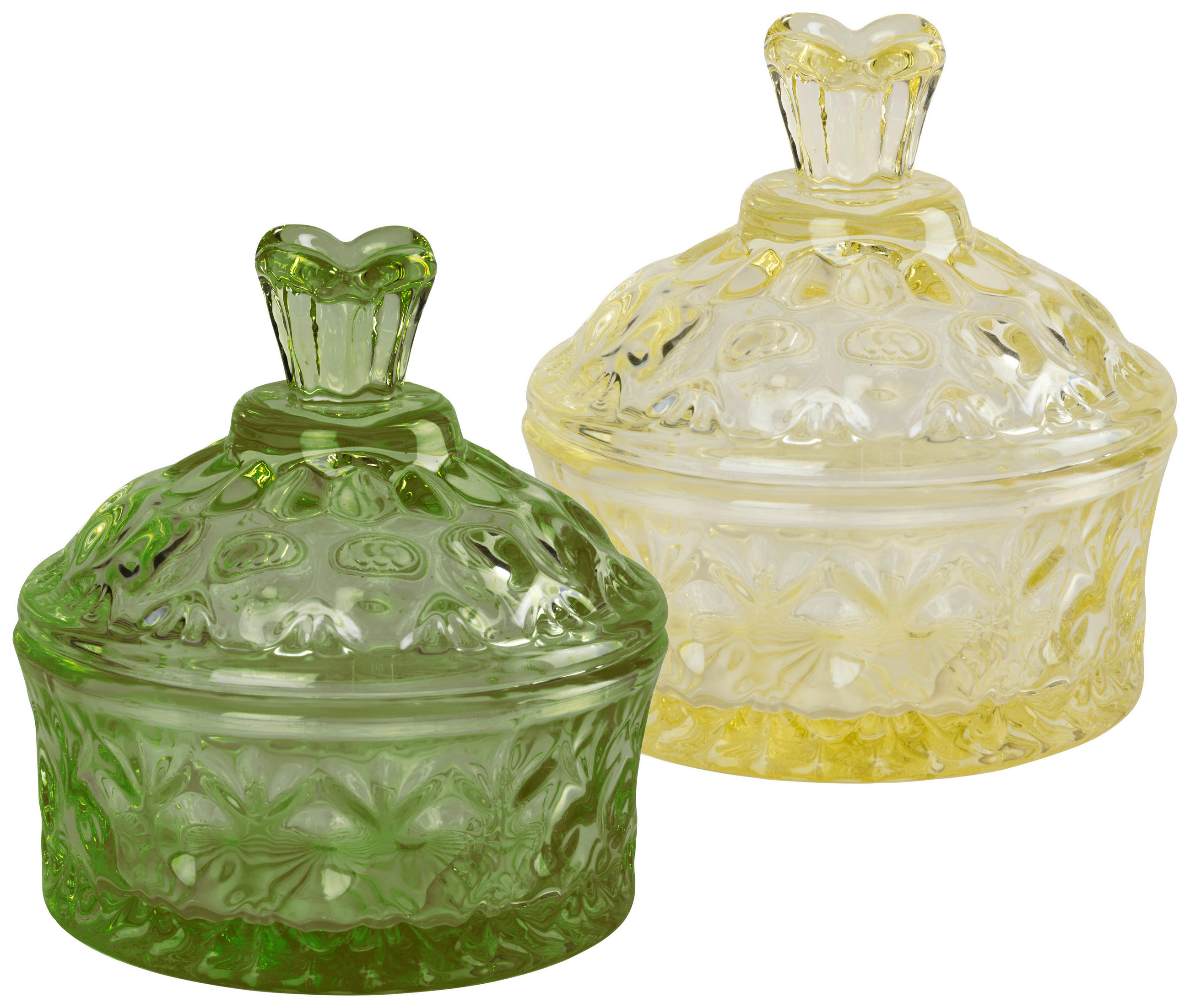 DOSE  - Gelb/Grün, Natur, Glas (8/8,5cm) - Ambia Home