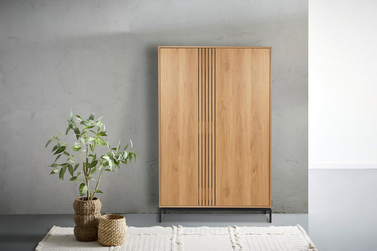 ESKÜVŐI SZEKRÉNY 110/180/40 cm  - natúr/fekete, Design, faalapú anyag (110/180/40cm) - Xora