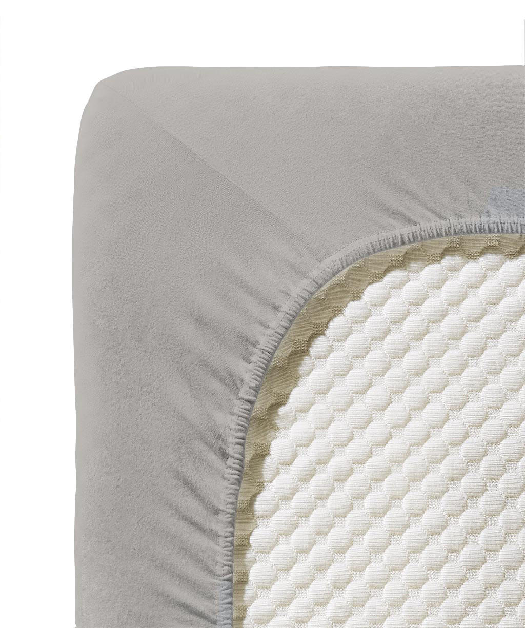 SPANNBETTTUCH Jenny C Single-Jersey - Grau, Basics, Textil (100/200cm) - Fleuresse