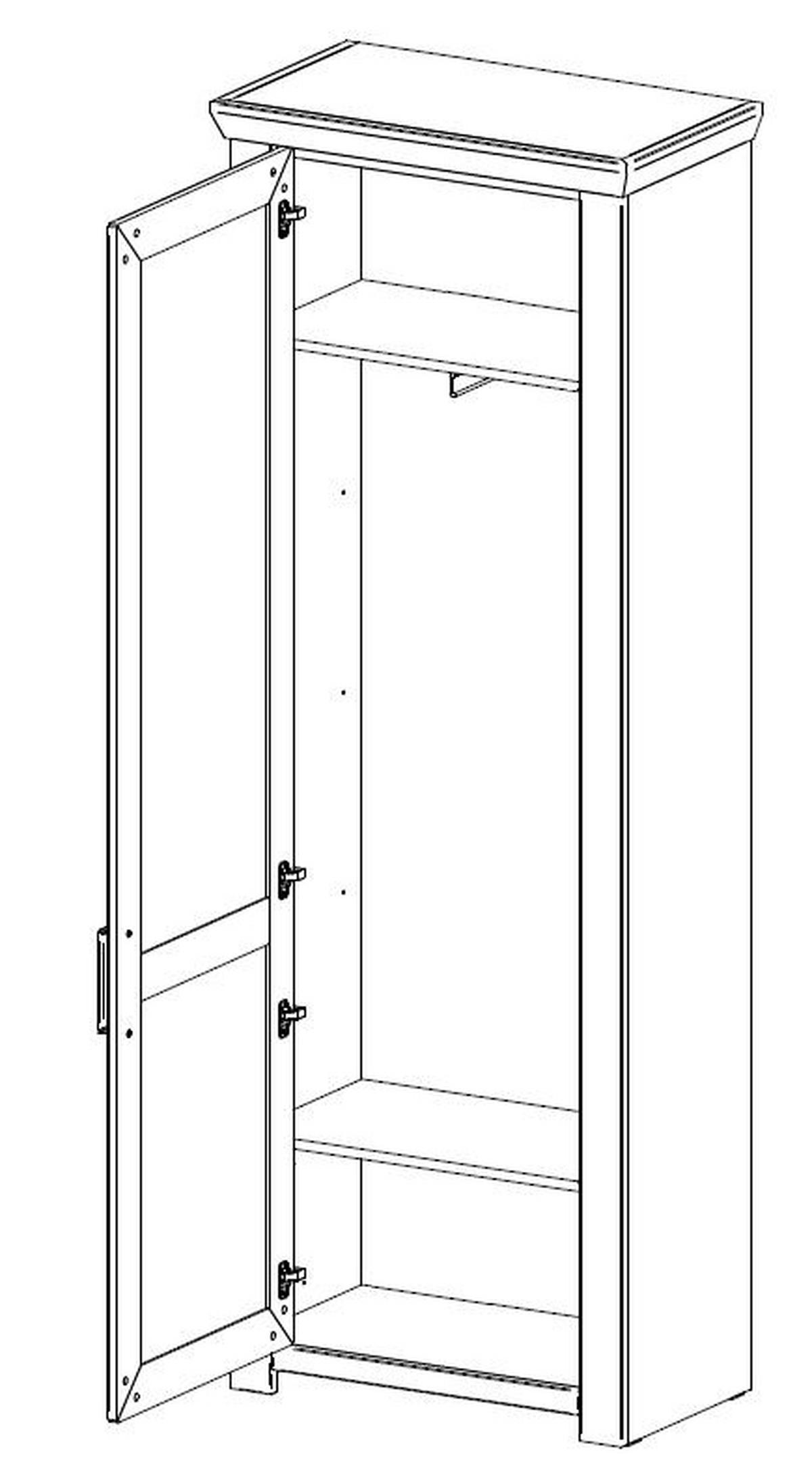 GARDEROBE 4-teilig  in 275/206,6/51,2 cm  - Eichefarben/Pinienfarben, Basics, Holzwerkstoff (275/206,6/51,2cm) - SetOne by Musterring